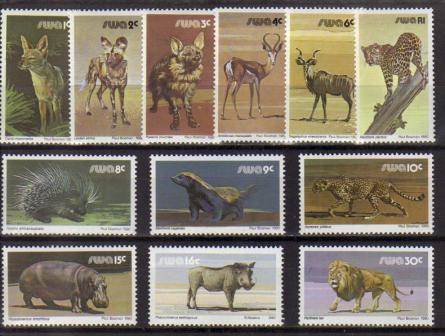 SWA 1980 3RD DEFINITIVE WILDLIFE SET OF 12 MNH SINGLES ON PHOSPHOR PAPER