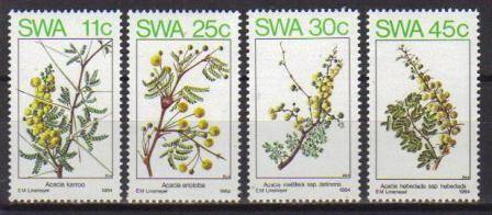 SWA 1984 ACACIAS SET OF 4 MNH SINGLES