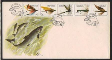TRANSKEI 1980 1ST FISHING FLIES FDC 1.16 STARTING WITH DURHAM RANGER