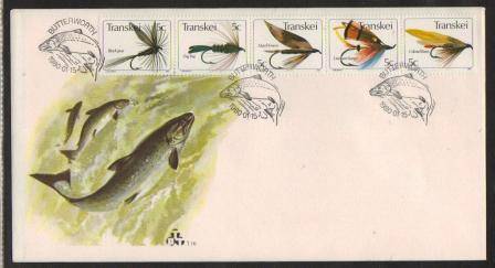 TRANSKEI 1980 1ST FISHING FLIES FDC 1.16 STARTING WITH BLACK GNAT