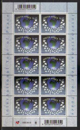 RSA 2000 YEAR OF PEACE MNH FULL SHEET OF 10