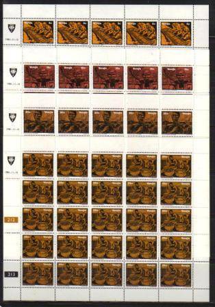 VENDA 1981 MUSICAL INSTRUMENTS SET OF 4 MNH FULL SHEETS OF 25