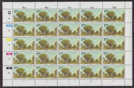 VENDA 1982 TREES SET OF 4 MNH FULL SHEETS OF 25