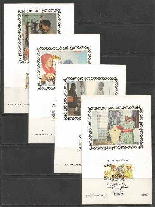 CISKEI 1985 SMALL INDUSTRIES SET OF 4 LIMITED EDITION MAXISILK CARDS # 10