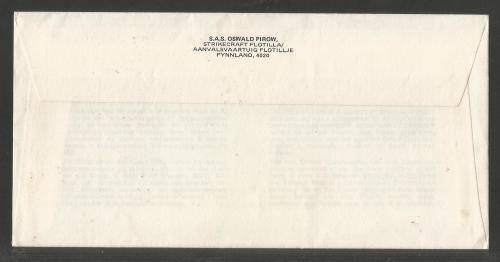 SA NAVY COM COVER #3 - SAS OSWALD PIROW 1ST CHANGE OF COMMAND SIGNED BOTH OC