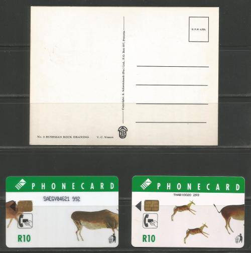 RSA 1987 ROCK PAINTINGS PRIVATE MAXI CARD PLUS 2 PHONE CARDS