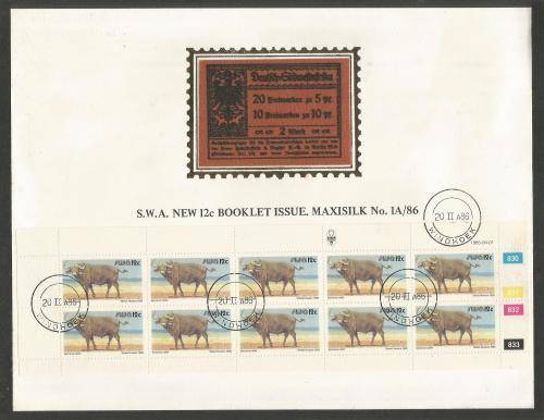 SWA 1986 12c DEFINITIVE ISSUE LIMITED EDITION MAXISILK CARD 1A/86