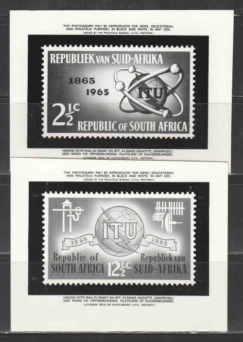 RSA 1965 ITU CENTENARY SET OF 2 PHOTOGRAPHIC MEDIA/PUBLICITY RELEASES
