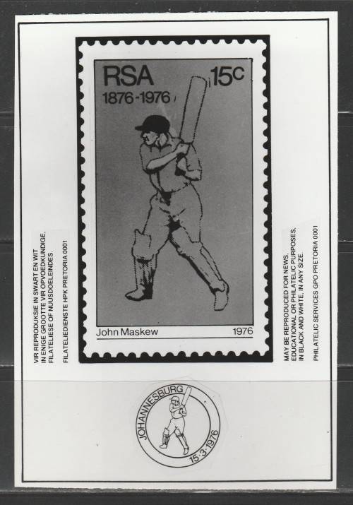 RSA 1976 CRICKET CENTENARY PHOTOGRAPHIC MEDIA/PUBLICITY RELEASE