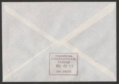 AVIATION 1983 KEMPAIR FLIGHT COVER  #1.51a - 1ST DIRECT FLIGHT MARGATE-JHB COMAIR FOKKER FRIENDSHIP