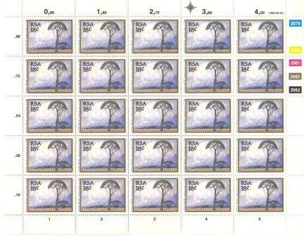 RSA 1989 PIERNEEF SET OF 4 MNH FULL SHEETS