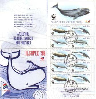 RSA 1998 ILSAPEX WHALES BOOKLET DATED 1998/09/28 WITH ILSAPEX CANCELLATION