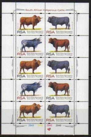 RSA 1997 INDIGENOUS CATTLE MNH FULL SHEET