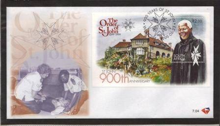 RSA 1999 THE ORDER OF ST JOHN FDC 7.04 (DEPICTING MANDELA)