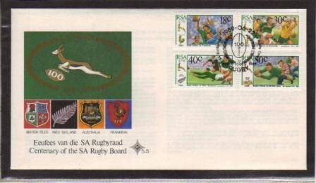 RSA 1989 SA RUGBY BOARD FDC 5.5