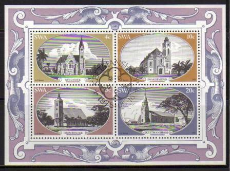 SWA 1978 HISTORIC CHURCHES CTO MINIATURE SHEET # 4