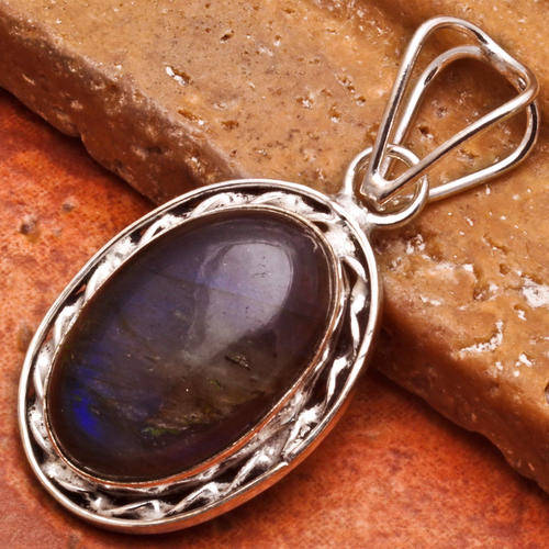 NATURAL LABRADORITE PENDANT 925 STERLING SILVER
