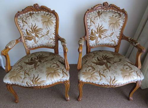 2  VICTORIAN FRENCH STYLE HAND  CARVED BEECH WOOD ( BEUKE HOUT ) CHAIRS , price for both chairs