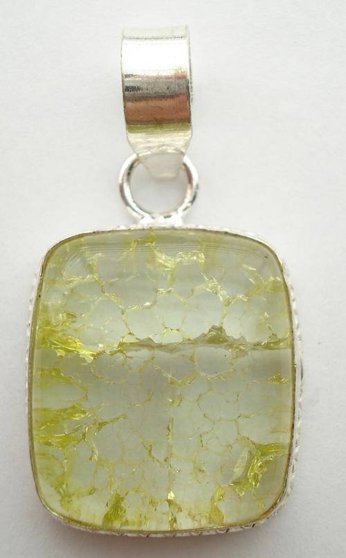 SNAKE SKIN QUARTZ PENDANT SET IN STERLING SILVER .925
