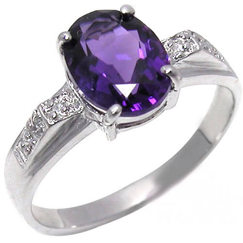 1.10CT GENUINE NATURAL AMETHYST RING 925 SILVER s7