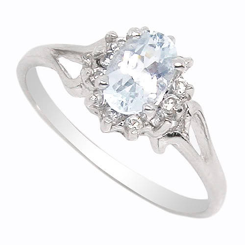 0.40CT GENUINE NATURAL SEA SAPPHIRE RING 925 SILVER s 7