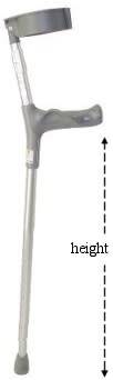 Elbow crutches - Extra strong for heavy people and comfi grip for long term paraplegics