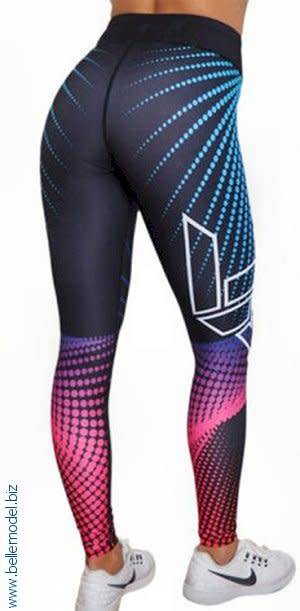 Leggings - printed tights for gym - extra large