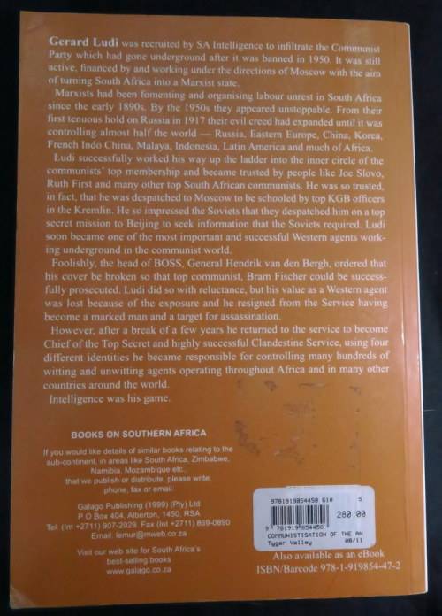 The Communistisation of the ANC by Gerald Ludi. 1st Edition 2011