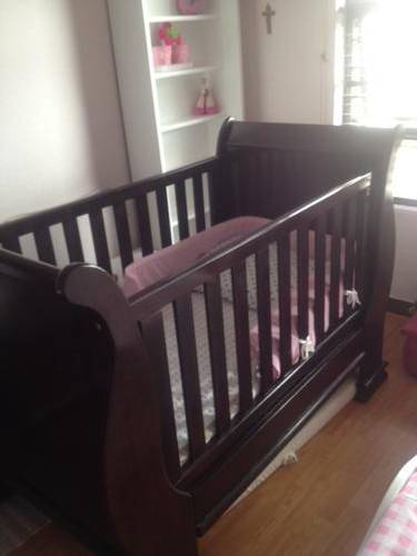 Mahogany Sleigh Cot