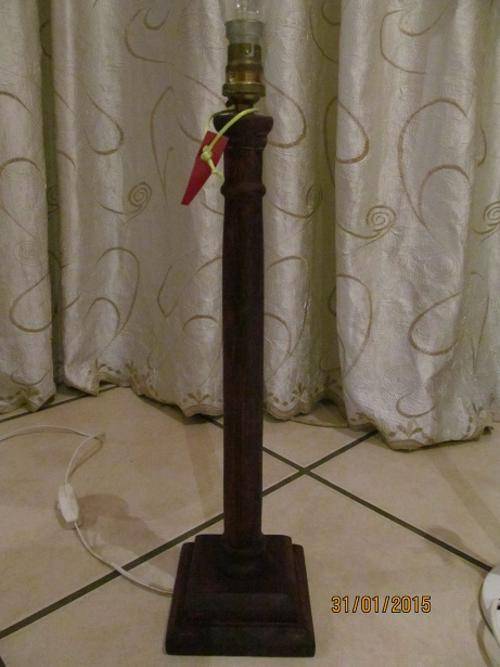 Red Wood LAMP STAND- Vintage
