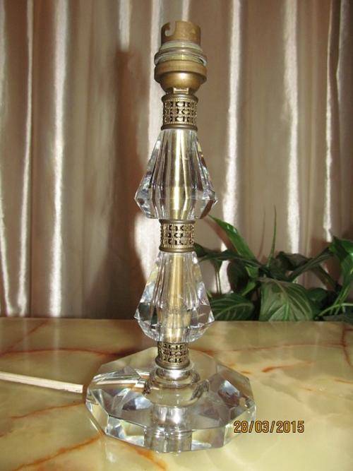 "DAIMOND CUT" Crystal LAMP with matching SHADE -AWESOME !!!