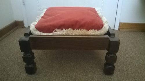 FOOT STOOL  with VINTAGE CUSHION