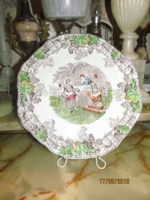 VINTAGE SPODE 1937!! Copeland Spode Fine Porcelain Sandwich Server Octagonal Plate