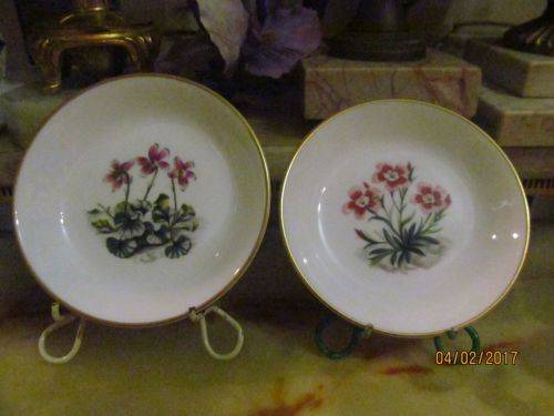 ROYAL WORCESTER !! Lot of Two Vintage Royal Worcester Fine Porcelain Trinket/Pin Dishes - Floral