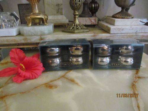 STUTTAFORDS !! Two Sets of Silver Plated Napkin Rings - Four Per Set - Boxed