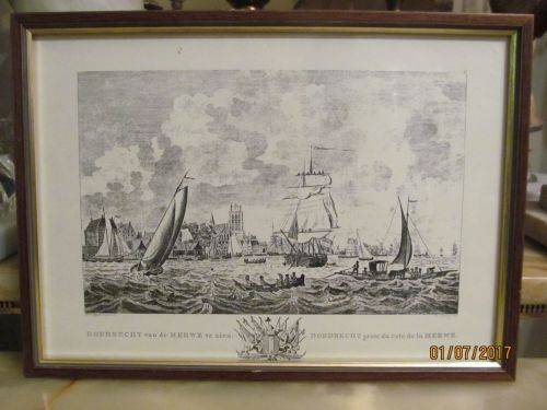 M SALLIETH SCULP !! Vintage Framed Lithographic Print from Antique Copperplate Engraving of 1781