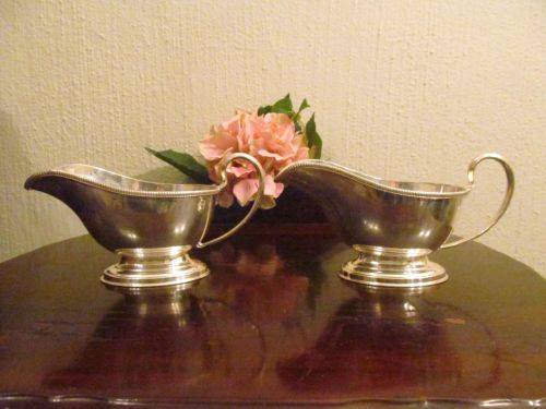 MAPPIN PAIR !! Two Immaculate Mappin & Webb Antique Silver Plated Sauce/Gravy Boats