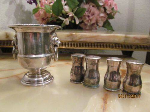 VINERS & LOUIS !! Vintage Lot of 4 Louis Plate Salt n Pepper and Viners Candle/Toothpick Holder
