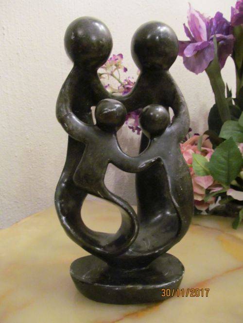 LA FAMILIA !! Collectable Decorative Soapstone Sculpture - Modern Contemporary
