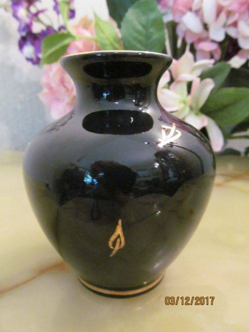 ROSE CRESCENT !! Vintage Lot of Two Oriental Fine Porcelain Crescent Potteries Bud Vases