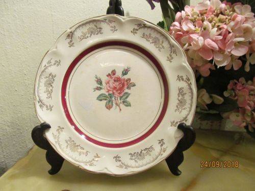 RIDEAU !! Rare Vintage Canadian Rideau Pottery Decorative Wall / Cabinet Plate