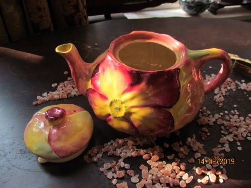 ROYAL VENTON !! Vintage 1931 Floretta Ware Designer Teapot Handpainted by Van Phillips (signed)