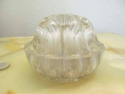 FLOWER FROG !! Vintage 1960's Czechoslovakian Lead Crystal Flower Frog - 19 Flowers