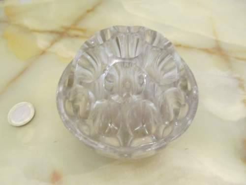 FLOWER FROG !! Vintage 1960's Czechoslovakian Lead Crystal Flower Frog - 19 Flowers
