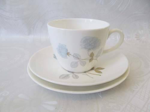 WEDGWOOD 4 !! Vintage 1960-1979 Pristine Condition Wedgwood Bone China "Ice Rose" Tea Trio