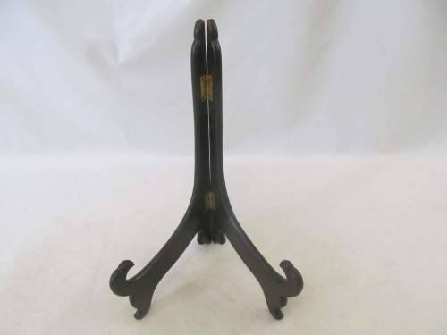 CHARGER STAND !! Large Vintage Fold-up Dark Wood Picture/Charger Stand