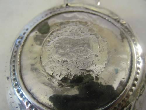 RARE SILVER !! Antique 1728 .917 Silver Wine Taster with Louis XV Coin & .830 Silver Dish