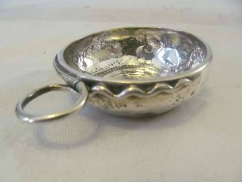 RARE SILVER !! Antique 1728 .917 Silver Wine Taster with Louis XV Coin & .830 Silver Dish