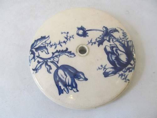 PRATT !! Antique Lot of Two Different Rare Ceramic Pot Lids - 1 Prattware (1861-1862)