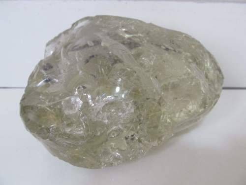 PAPERWEIGHT !! Vintage Decorative Rough Cut Clear Resin Paperweight